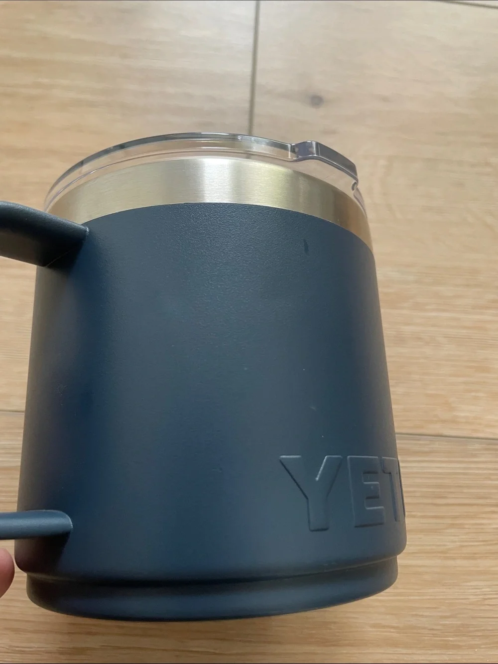 Yeti Navy Stainless Steel Travel Mug with Clear Lid, 14 oz